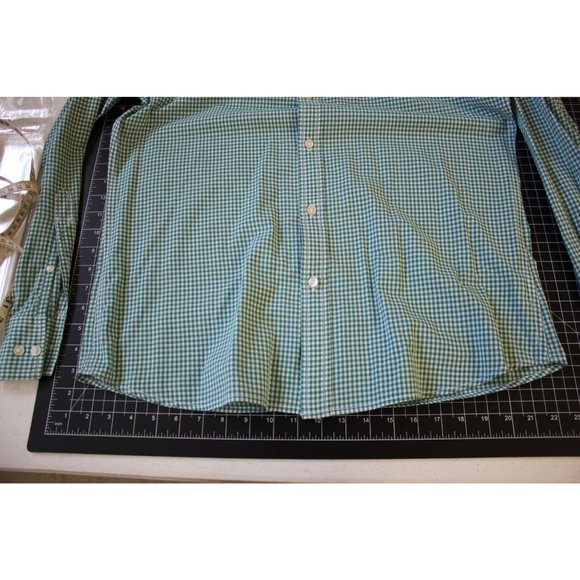 Sonoma/ Polo long sleeved/(Size M)/Green and White Gingham - Picture 7 of 11